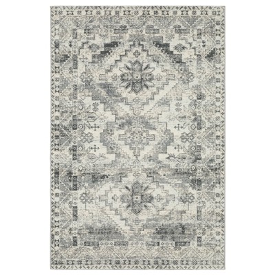 Oriental Weavers Naples 1346Z Grey / Ivory Indoor /Outdoor Area Rug - 5'3" x 7'6"