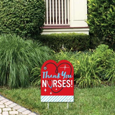 Big Dot of Happiness Thank You Nurses - Outdoor Lawn Sign - Nurse Appreciation Week Yard Sign - 1 Piece - image 1 of 4