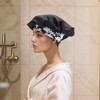 Unique Bargains Women Flowered Shower Cap Black 1 Pc - 4 of 4