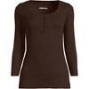 Lands' End Women's 3/4 Sleeve Variegated Micro Rib Henley - 3 of 4