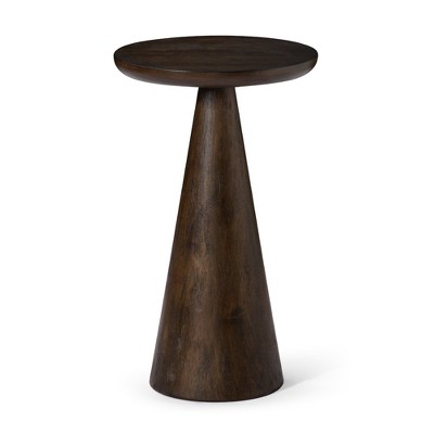 Maven Lane Owen Rustic Wooden Drink Table In Aged Brown