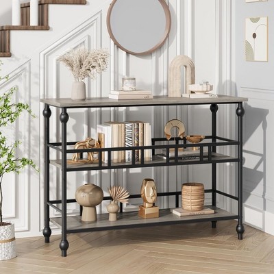 Whizmax Console Table, 3-Tier Sofa Tables Narrow Entryway Table with Storage for Living Room, Foyer, Bedroom
