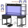 Aheaplus 47-55 inch Computer Desk with with 3 Drawers and Storage Shelves - 4 of 4