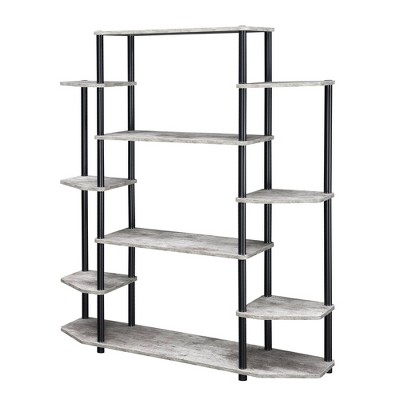 52.5" Designs2Go Wall Unit Bookshelf Faux Birch/Black Poles - Breighton Home