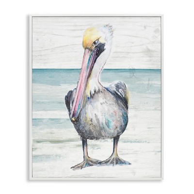 Stupell Industries Pelican Bird Standing on Beach, 24" x 30"
