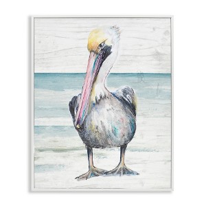 Stupell Industries Pelican Bird Standing on Beach, 24" x 30" - 1 of 4