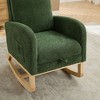 PAGED 25.4"W Rocking Chair, High Back Accent Chair with Retractable Footrest, Comfy Armchair with Rubber Wood Legs for Living Room - 2 of 4