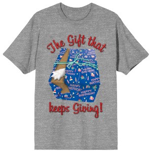 National Lampoon's Christmas Vacation Gift That Keeps Giving Unisex Gray Heather T-shirt - 1 of 2