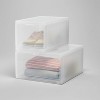 6pk Small Stackable Bins Front Opening Clear Plastic - Brightroom