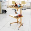 VEVOR 2 Tiers Stainless Steel Lab Carts, Lab Utility Cart with 2 Trays, Mobile Medical Cart with 4 Silent Wheels, Lab Rolling Cart - 2 of 4