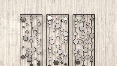 Eccentric Glam Geometric Mirror Wall Decor Set of 3 in Black