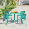 WestinTrends Playa 5-Piece Modern Round Patio Dining Table Set with Stackable Patio Dining Chairs - 2 of 4