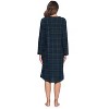 Ashford & Brooks Women's Flannel Plaid Long Sleeve Nightgown - 3 of 4