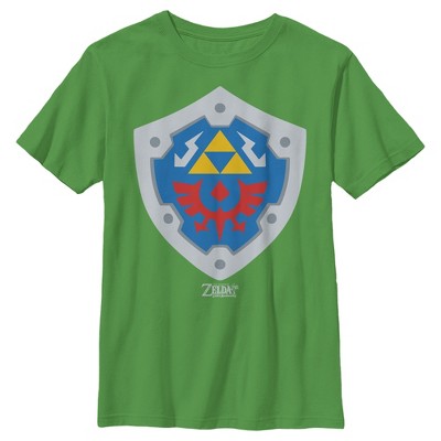 Boy's Nintendo Legend of Zelda Link's Awakening Hylian Shield  T-Shirt - Kelly Green - Medium