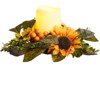 The Lakeside Collection Sunflower Welcome Sign LED Candle With Ring Or Storage 2 Piece Set - LED Candle Wreath - 4 of 4