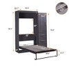 Platform Bedframe Can Be Folded Into a Cabinet,with Wardrobe and Storage Drawers, Modern Full Size Murphy Bed, Space Saving, for Guest Room Gray - 4 of 4