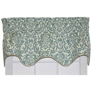 Ellis Curtain Duncan High Quality Room Darkening Solid Natural Color Lined Scallop Window Valance - 50 x15" Spa - 1 of 4