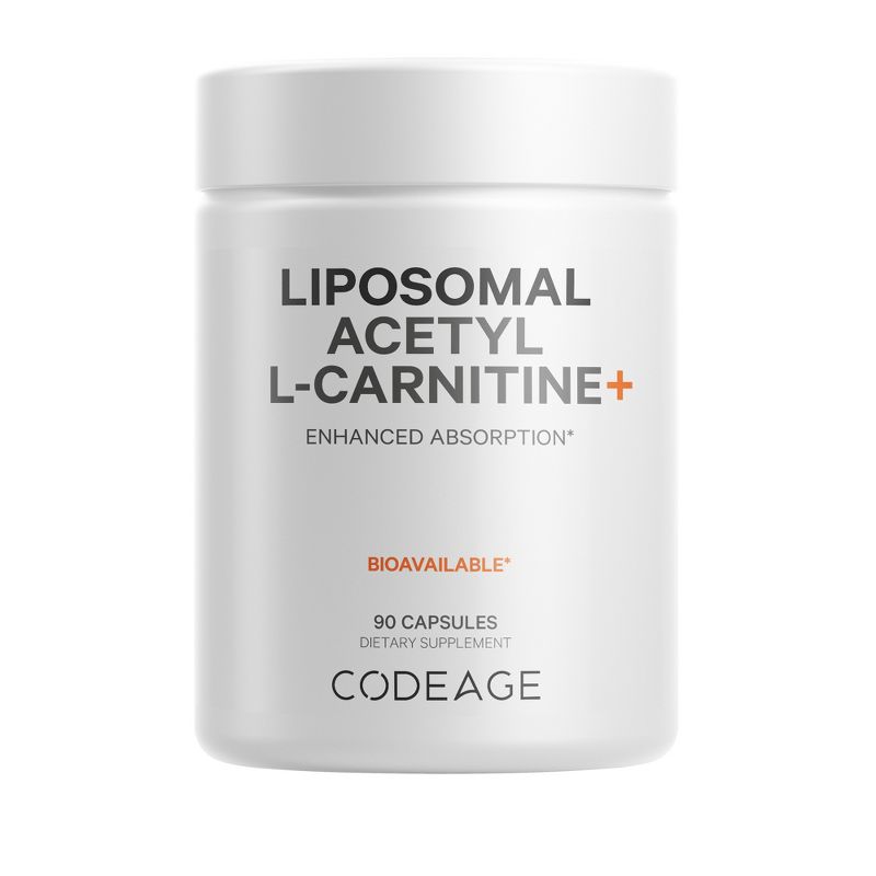 Codeage Liposomal Acetyl-L-Carnitine 500mg Supplement, 3-Month Supply, Liposomal ALC, Non-GMO - 90 ct, 1 of 10