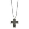 Black Bow Jewelry Stainless Steel Two Tone Brushed Polished Convex Cross Necklace, 22 In - image 2 of 4