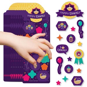 Big Dot of Happiness Happy Diwali - Festival of Lights Party Favor Kids Stickers - 16 Sheets - 256 Stickers - 1 of 4
