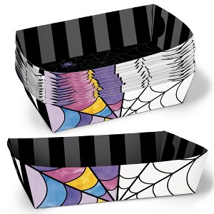 Big Dot of Happiness Goth Girl Party Paper Food Trays, Disposable Food Boats, Double-Sided Food Holders for Nachos, Hot Dogs, French Fries - 12 Ct - 1 of 4