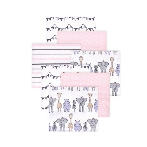 Little Treasure Hudson Baby Girls Cotton Poly Flannel Receiving Blankets 7Pk Multipack - 1 of 2