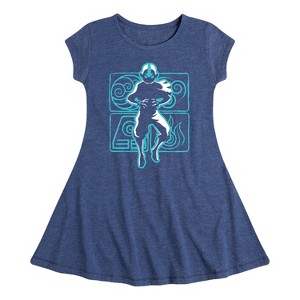 Girls' - Avatar: The Last Airbender - Aang Airbender Fit & Flair Cap Sleeve Dress - 1 of 4