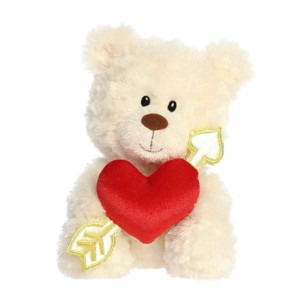 Aurora Small Follow Your Heart Bear Valentine Heartwarming Stuffed Animal Cream 9" - 1 of 4