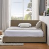 CAVINAS Full Size Upholstered Tufted Bed Frame, Sofa Bed Frame with Comfortable Backrest and Armrests, Velvet Fabric Bed for Bedroom, Living Room - 2 of 4