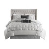 Sapphtopaz 7 Piece Comforter Set Elegant Bedding Comforter Sets Solid Color Reversible Tufted Bedding Set with Throw Pillows - 2 of 4