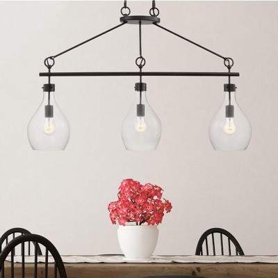 Pulaski 3-Light Oiled Bronze Chandelier with Clear Glass Shades