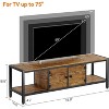 TV Stand with Storage, Rustic Brown Entertainment Center with Closed Cabinets and Open Shelves, Multi-Functional Media Console - 2 of 4
