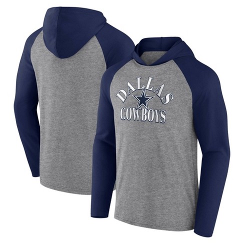 NFL Dallas Cowboys Men's Gray Long Sleeve Lightweight Full Back Run Hooded  Sweatshirt - S