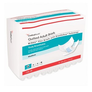 Wings Quilted Plus with BreatheEasy Technology Adult Incontinence Brief M Heavy Absorbency 66133, 12 Ct - 1 of 1
