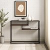 GDFStudio Minimal Joy 42" Wood and Steel Console Table with Shelves - 2 of 4