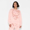 Women's Hello Kitty Fleece Graphic Pullover Sweatshirt - Pink - 2 of 3