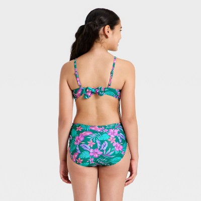 Art Class Girls' Island Hibiscus One Piece Swimsuit - art class™ Jade Green XL — фото 2