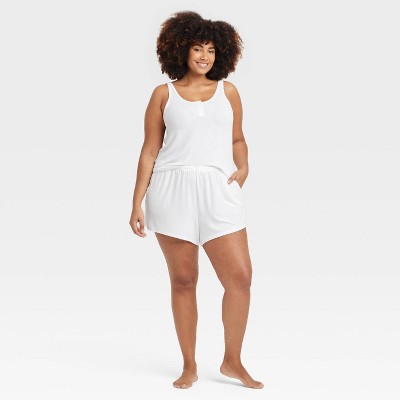 Women's Pointelle Henley Tank Top and Shorts Pajama Set - Auden™