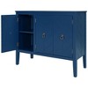 Lycvki Adjustable Shelf Storage Sideboard with 3 Retro Metal Handles and 4 Pinewood Legs - 2 of 4