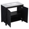 Grungis Bathroom Vanity Combo with Ceramic Sink,Modern Freestanding Bathroom Cabinet with 2 Soft-close Doors - 4 of 4