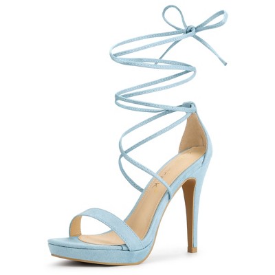 Allegra K Women's Platform Stiletto Heels Lace Up Sandals