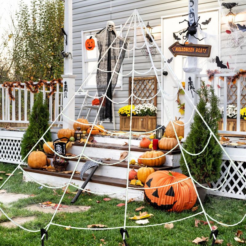 Northlight Giant Outdoor Spider Web Halloween Decoration - 9.8' - White, 3 of 5