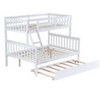 Kumasinova Twin-Over-Full Rubber Wood Bunk Bed Frame with Pull-Out Trundle – Detachable (2 Beds: Twin + Full), Reversible Ladder & Guardrails - 4 of 4