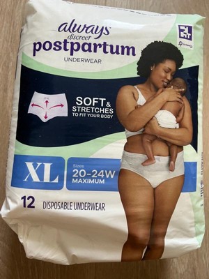 Always Discreet Postpartum Underwear Maxi Pad Xl 12ct Target