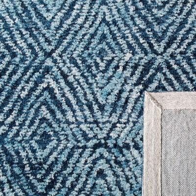 Hand-tufted Artisan Blue Wool 7' Square Area Rug