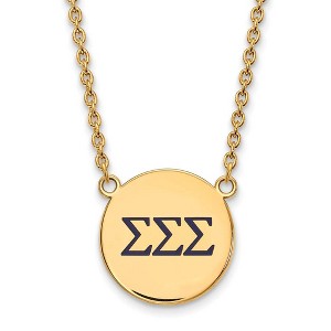 Black Bow Jewelry 14k Yellow Gold Plated Sterling Silver Sigma Sigma Sigma Greek Life Necklace 18 Inch - 1 of 4