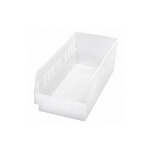 Quantum Storage Systems Economy Shelf Bin, Nesting, 17-7/8"W X 8-3/8"D X 6"H, (7) Divider Slots, Rear Hanglock - 1 of 2