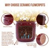 SpassWay 15" Dia Outdoor Indoor Ceramic Planter Pot Decorative Planter with Drainage Hole Patio Flower Pot - 4 of 4