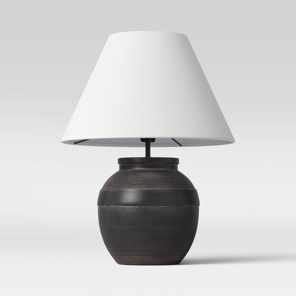 Large Ceramic Table Lamp Black (Includes LED Light Bulb) - Threshold™