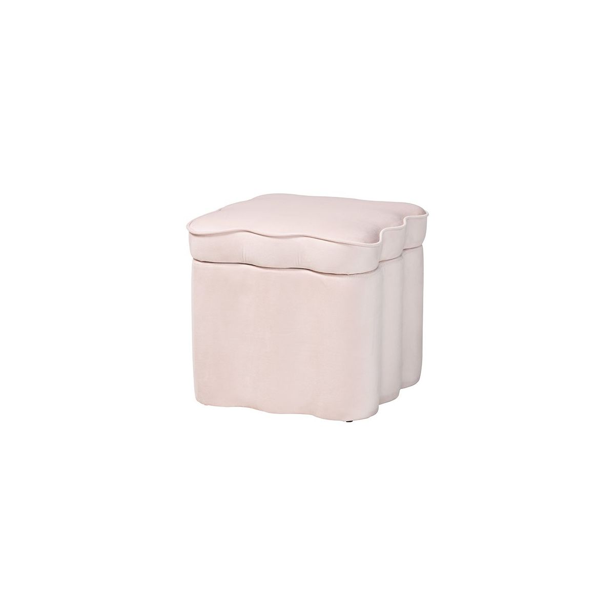 bali & pari,Baxton Studio Paulina Velvet Storage Ottoman, Scalloped